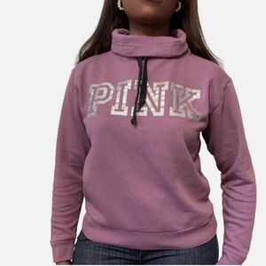 PINK VICTORIA'S SECRET Mauve Cowlneck Pullover Sweatshirt - Medium
